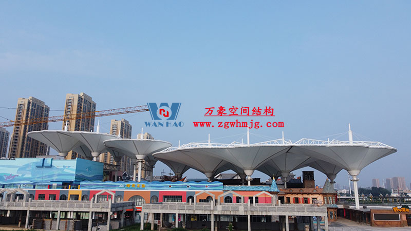 山東聊城萬達小鎮(zhèn)七彩祥云PTFE膜結(jié)構項目